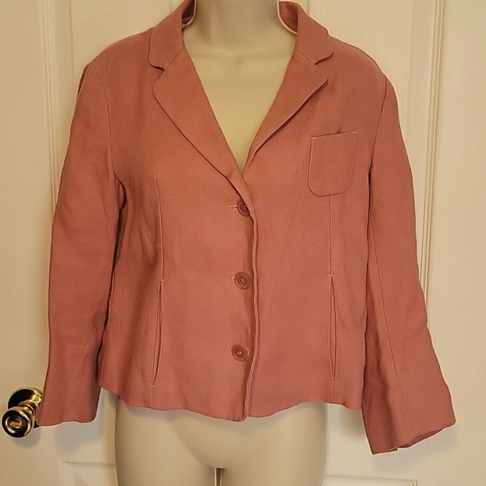 Max Mara design for Easy Living linen crop blazer jacket 8